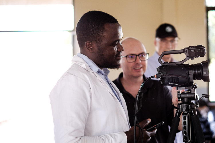 Camera with Chembe, and Myles at the video camera controls. 